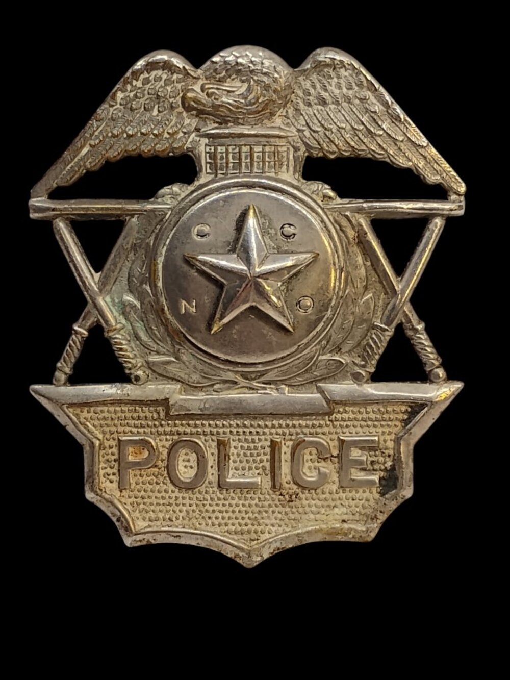 Vintage Obsolete Police Hat Uniform Metal Badge
